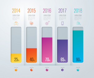 graph design with 5 options vector image