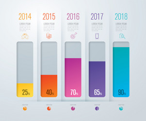 Graph design with 5 options vector