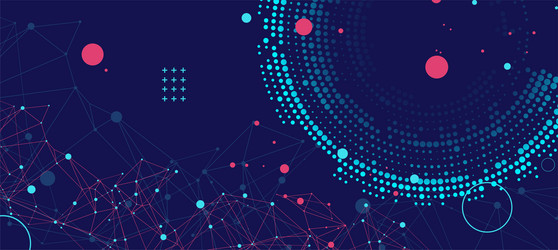 halftone science background with connecting dots vector image