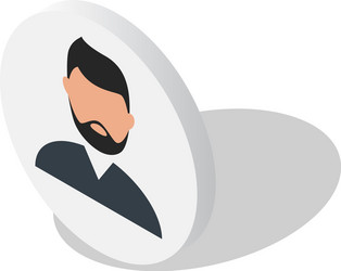 man beard avatar icon set isometric style vector image