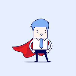 super businessman cartoon character vector