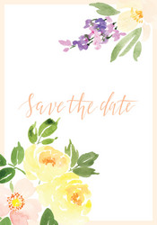 Watercolor Floral Greeting Card Vector Image