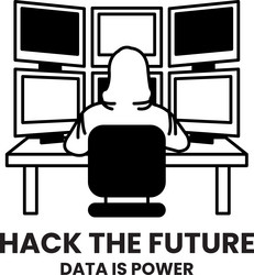 a man in hoodie is hacking into computer vector image