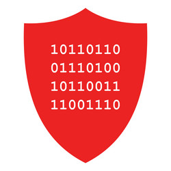 binary code and shield vector image