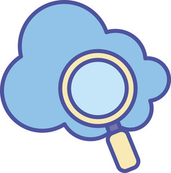 cloud computing and lupe line fill style icon vector image