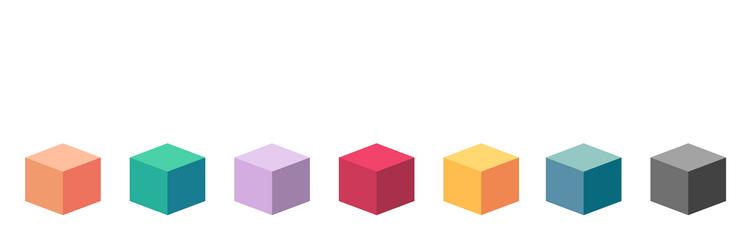 cube block 3d icon element isolated set graphic vector image