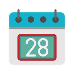 day calendar with 28st date flat icon can be used vector image