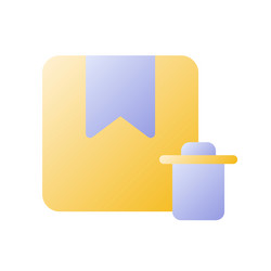 delete order flat gradient two-color ui icon vector image