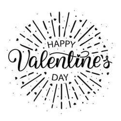 happy valentines day vintage hand lettering card Vector Image