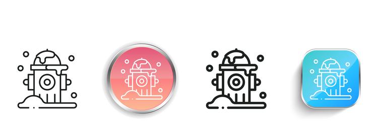 hydrant icon thin linear regular and button style vector image