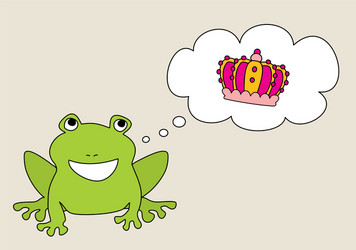 prince or princess frog dreaming about crown Vector Image