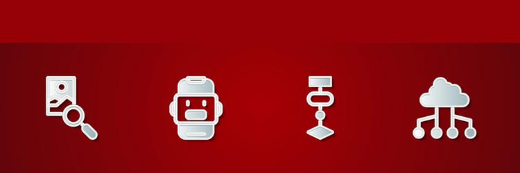 set photo retouching chat bot algorithm vector image