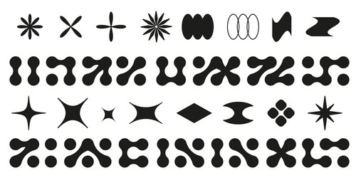 abstract metaball shapes set isolated on white vector image