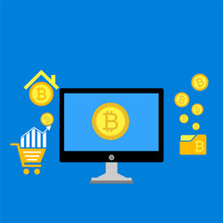 blockchain scheme mining crypto currency server vector image