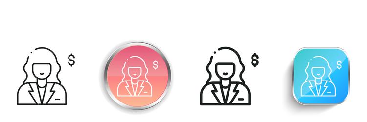 clerk icon thin linear regular and button style vector image
