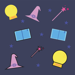 colored pattern background with different magic vector image