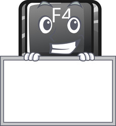 grinning with board f4 button installed on cartoon vector image
