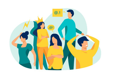 Group of people with problem behavior vector