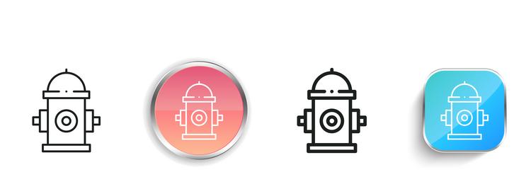 hydrant icon thin linear regular and button style vector image