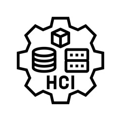 hyper converged infrastructure line icon vector image