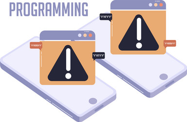 isolated alert programming vector image