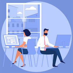 shared working environment vector image