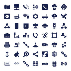 49 connection icons vector