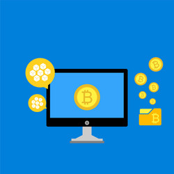 blockchain scheme mining crypto currency server vector image