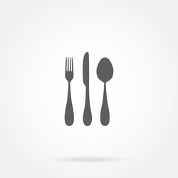 Fork spoon and knife isolated on white Royalty Free Vector