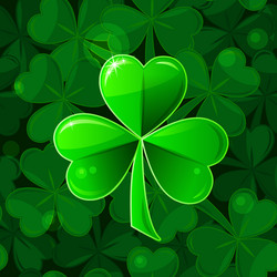 Seamless Pattern With Shamrock Clover Falling Vector Image