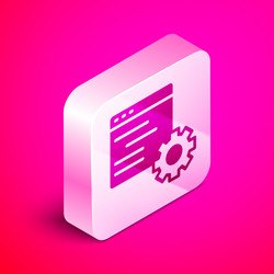 Isometric computer api interface icon isolated vector
