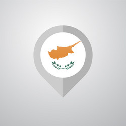 map navigation pointer with cyprus flag design vector image