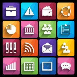 web icons set in flat design vector image