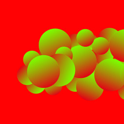 Colorful image with gradient bubbles on red vector