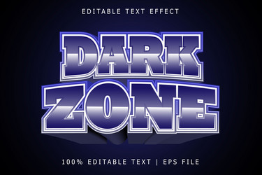 dark zone editable text effect 3 dimension emboss vector image