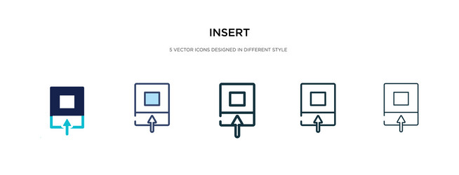 Insert icon in different style two colored vector