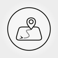 map with mark location initial and final vector image