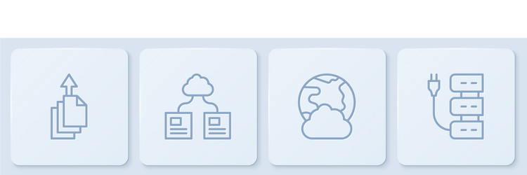 set line data export social network cloud vector image