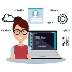 Software language programmer avatar vector