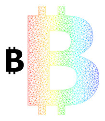 Spectral network gradient bitcoin symbol icon vector