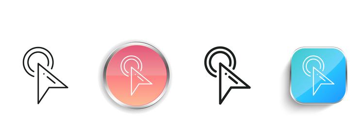 click icon thin linear regular and button style vector image