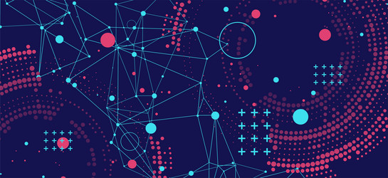 halftone science background with connecting dots vector image