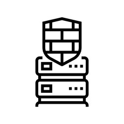 security firewall data center line icon vector image