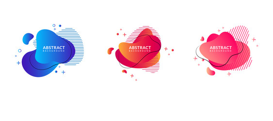 set liquid color abstract geometric shapes vector