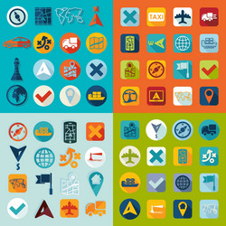 set of navigation icons vector image