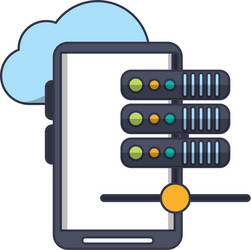 smartphone servers and cloud computing vector