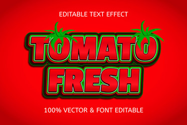 Tomato Fresh Text Effect - Editable Font vector image