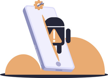 isolated alert android programming vector image