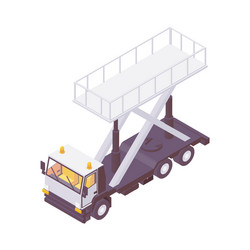 isometric loader transporter for aircraft vector