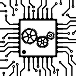 Mechanical Microchip Circuit Board vector image